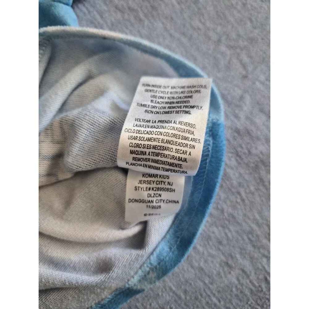 Size 3T Boys Team Sonic Let's Roll Blue And White Cloud Soft Pajama Shirt